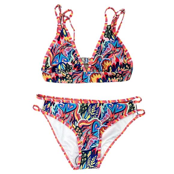 SHEIN Women's Bikini Set Boho Floral Print Swimsuit Size Small NWT - Picture 6 of 13